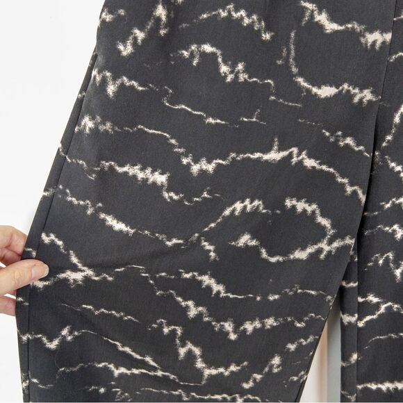 H By Halston Womens Size 4 Wide Leg Pull On Pants Black Taupe Neutral Flowy - Picture 7 of 9